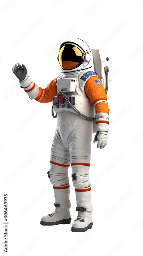 Astronaut in spacesuit, isolated background, Ai generated image