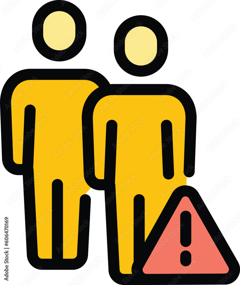 Blacklist person group icon. Outline Blacklist person group vector icon for web design isolated on white background color flat Blacklist person group icon. Outline Blacklist person group vector icon for web design isolated on white background color flat