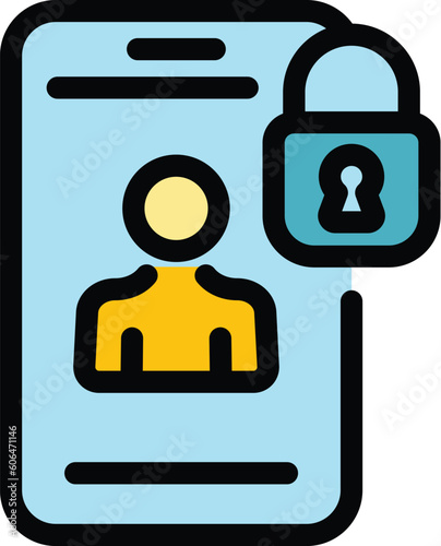 Blacklist smartphone icon. Outline Blacklist smartphone vector icon for web design isolated on white background color flat