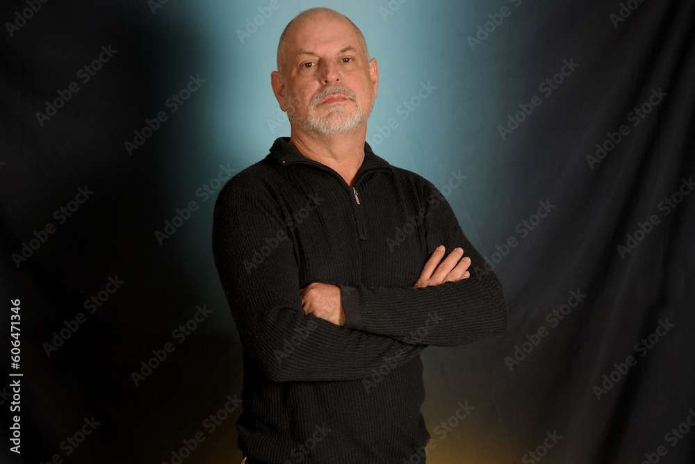 man with white beard gentleman in black shirt colored background landing in studio man with white beard gentleman in black shirt colored background landing in studio