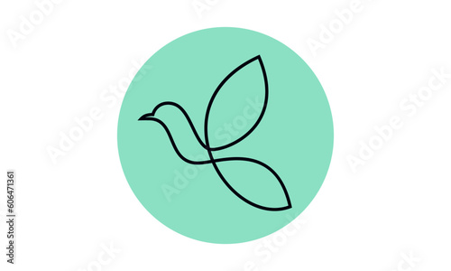 Abstract Bird Logo Line Art Silhouette