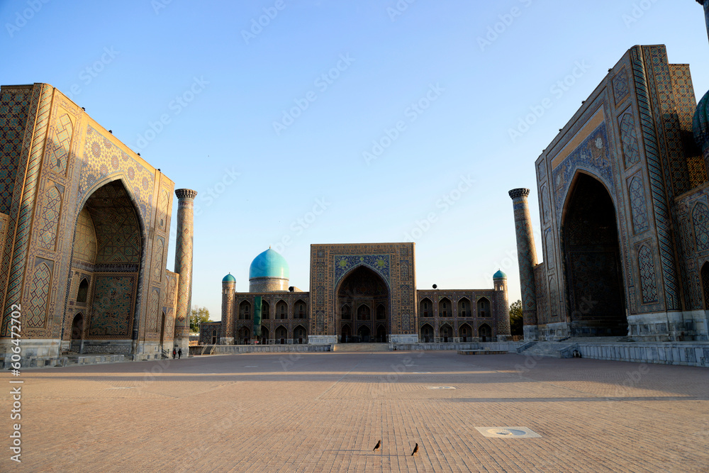 View of the Registan square in Samarkand, Uzbekistan