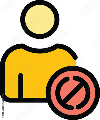 Blacklist tag icon. Outline Blacklist tag vector icon for web design isolated on white background color flat
