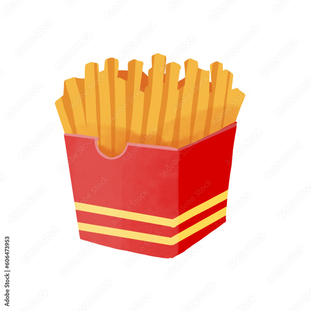 french fries in a red box french fries in a red box