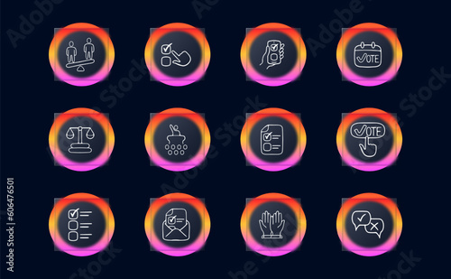 Set of recycling icons. Waste segregation, eco-consciousness, sustainable practices, recycling symbol. Environmental concept. Neomorphism style. Vector line icon for Business and Advertising