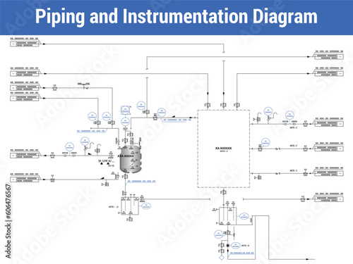 Vector Illustration for Piping and Instrumentation Diagram