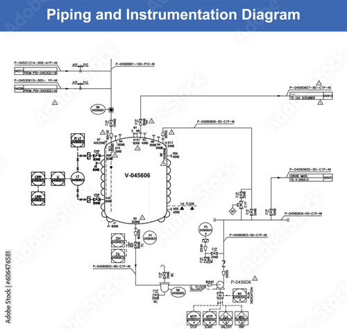 Vector Illustration for Piping and Instrumentation Diagram