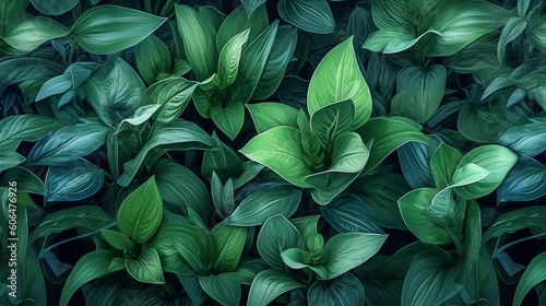 Background of green plants. AI generative.