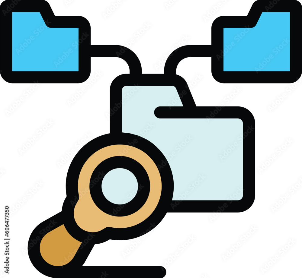 Search folder funnel icon. Outline Search folder funnel vector icon for web design isolated on white background color flat Search folder funnel icon. Outline Search folder funnel vector icon for web design isolated on white background color flat