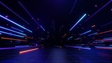 3d technology abstract neon light background, empty space scene, spotlight, dark night, virtual reality, cyber futuristic sci-fi background, street floor studio for mock up. colored geometric.