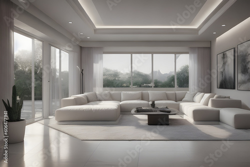 Beautiful interior design, concept, rooms. Generative AI
