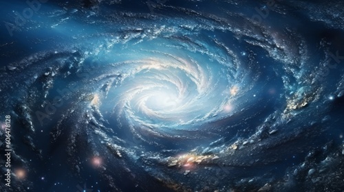 Spiral galaxy in space. AI generative.