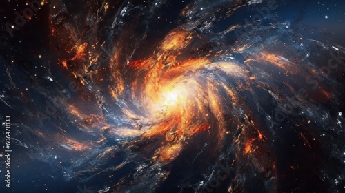 Spiral galaxy in space. AI generative.