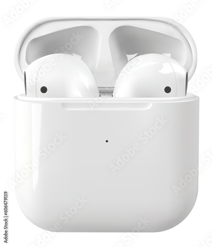 White wireless headphones vector mockup