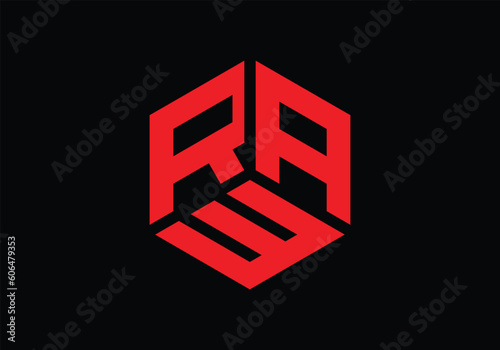 RAE Initial Monogram Letter rae Logo Design Vector Template r a e Cube Polygon Letter Logo Design