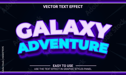 3d galaxy adventure editable text effect