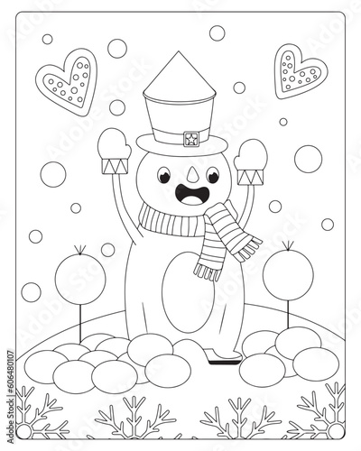 Christmas Coloring Pages, Christmas Vector, Christmas illustration, Black and white, Christmas Coloring pages