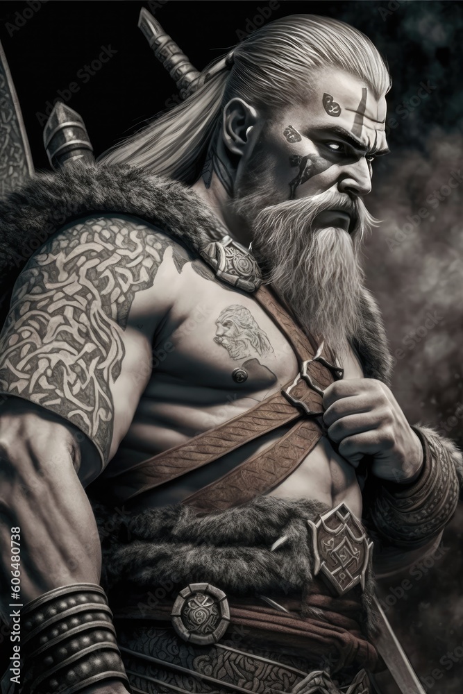 Statue of a person with a sword. AI generated art illustration.
Statue of a person with a sword. AI generated art illustration.