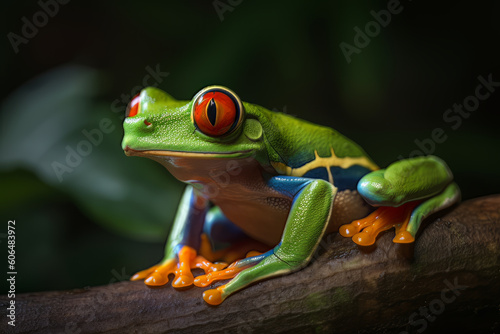Tree frog Agalychnis callidryas, Generative ai