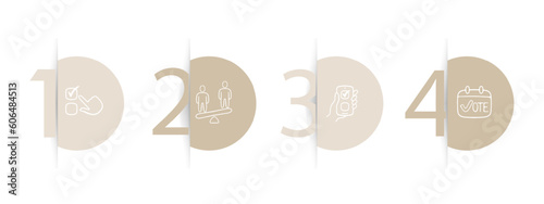 Set of icons emphasizing the importance of individual choice. Symbolic representation of personal impact. Decision-making concept. Pastel color background. Vector line icon for business