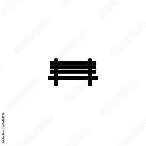 Park bench icon on white background.
