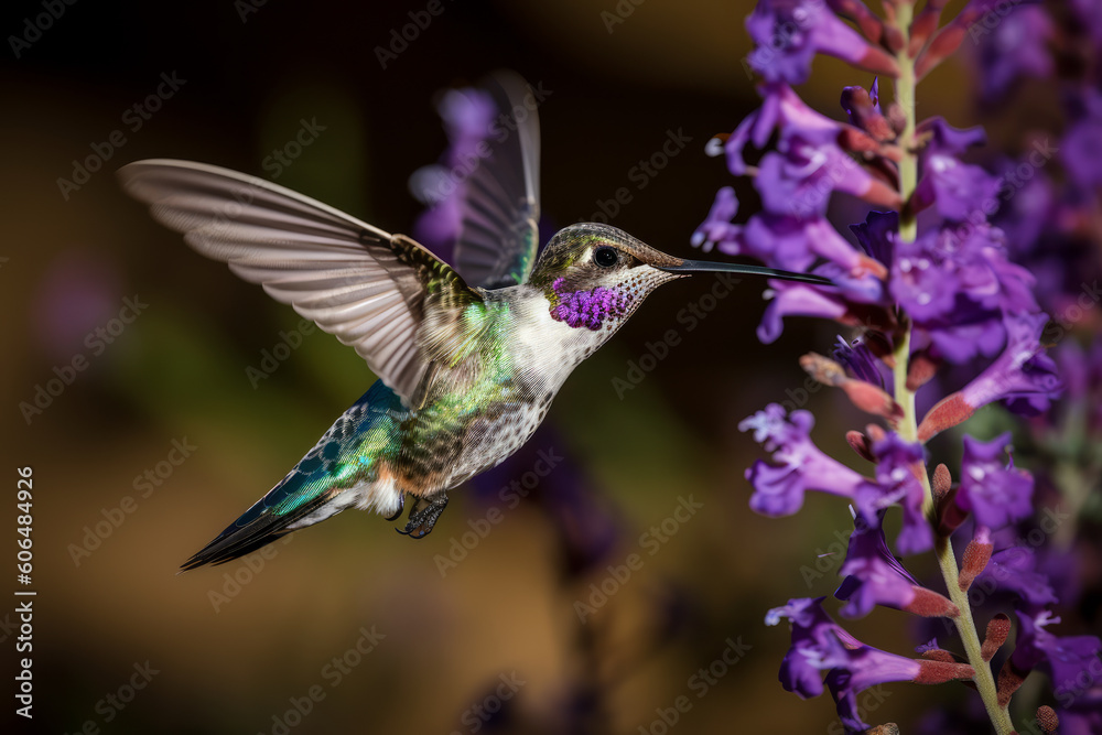 Obraz premium Ai generated illustration of hummingbird hovering in the air