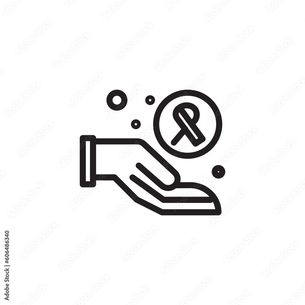 Breast Cancer Care Outline Icon Breast Cancer Care Outline Icon