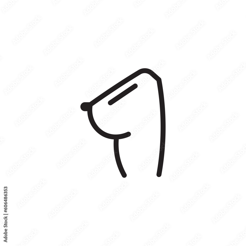 Breast Cancer Health Outline Icon Breast Cancer Health Outline Icon