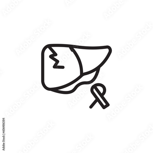 Cancer Fatty Liver Outline Icon