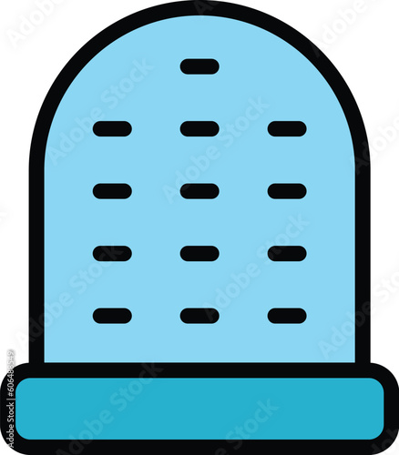 Finger sewing protection icon. Outline Finger sewing protection vector icon for web design isolated on white background color flat