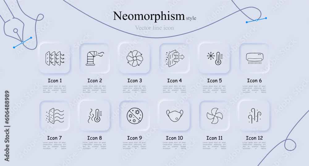 COVID virus protection icon set. Mask, hand sanitizer, vaccine, medical shield. Social distancing concept. Neomorphism style. Vector line icon for Business