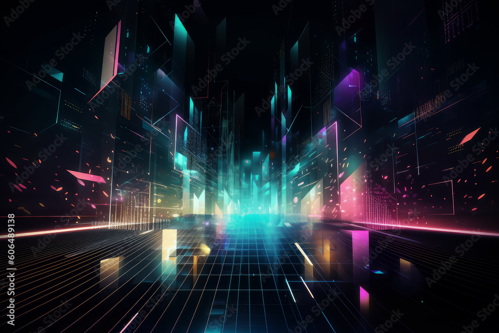 Ai generated illustration of abstract futuristic background