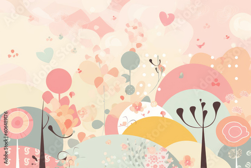 Ai generated illustration of abstract cute background
