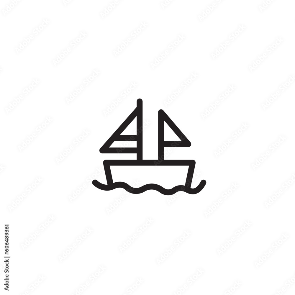 Boat Sail Sea Outline Icon Boat Sail Sea Outline Icon