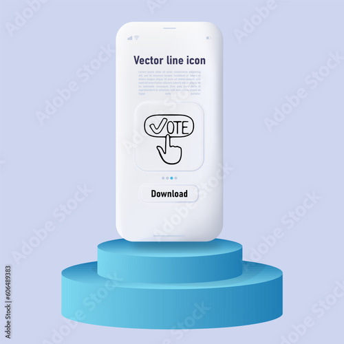 Set of icons representing debates in voting. Symbolic representation of discussions, Arguments concept. Ui phone app screen. Neomorphism style. Vector line icon for Business