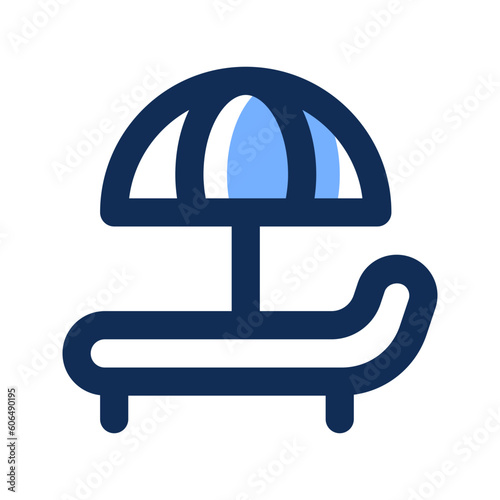 sun umbrella filled line icon