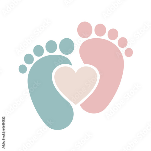 Baby footprints - vector illustration 10 eps.
