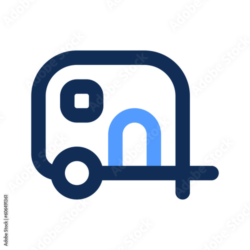 caravan outline color icon