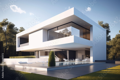 Ai generated illustration of modern cubic villa © Marius