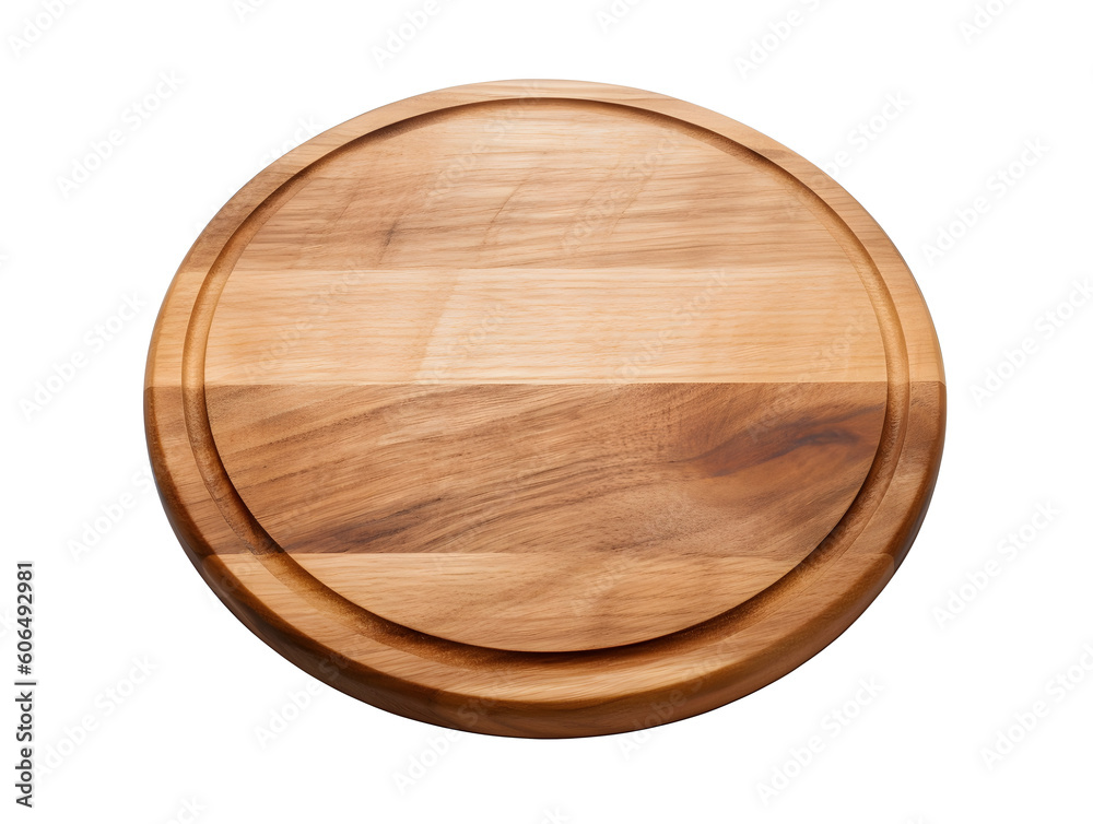 Wooden cutting board isolated on a transparent and white background, top view. png Wooden cutting board isolated on a transparent and white background, top view. png