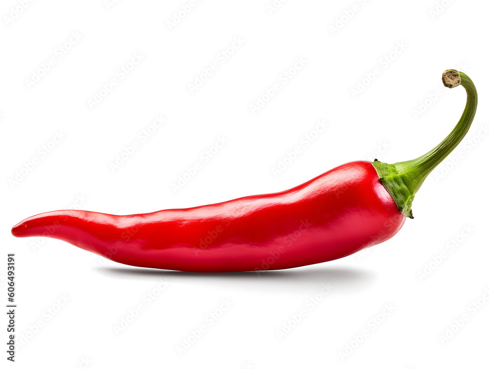 Red hot chili pepper isolated on transparent and white background, png - obrazy, fototapety, plakaty 