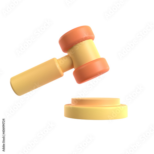 judges hammer 3d illustration rendering