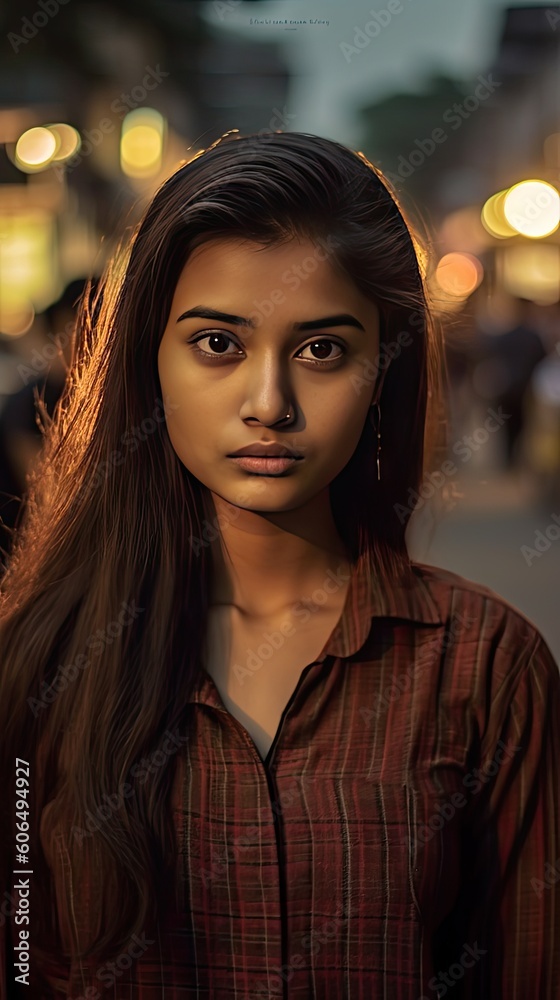 portrait of a perfect Indian young girl wearing delicious cocktail generative ai
