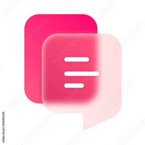 Chat Text Glassmorphism UI Icon Sign and Symbol Design Illustrator Png Svg 