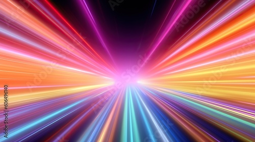 abstract futuristic background with colors glowing neon moving high speed wave lines and bokeh lights. Data transfer concept Fantastic wallpaper  designed by AI. 
