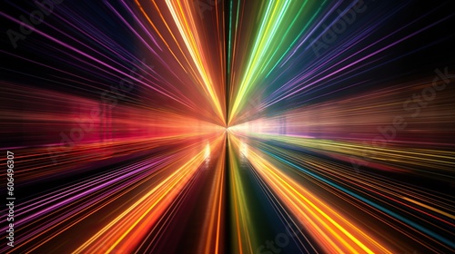 abstract futuristic background with colors glowing neon moving high speed wave lines and bokeh lights. Data transfer concept Fantastic wallpaper, designed by AI. 