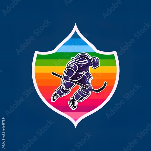 hockey logo, LGBTQ+ colors, LGBTQ+, pride month