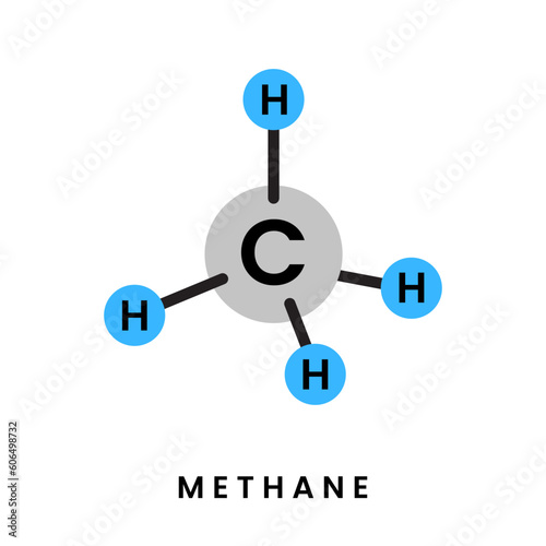 Methane compound gas chemical formula icon sign illustration design vector