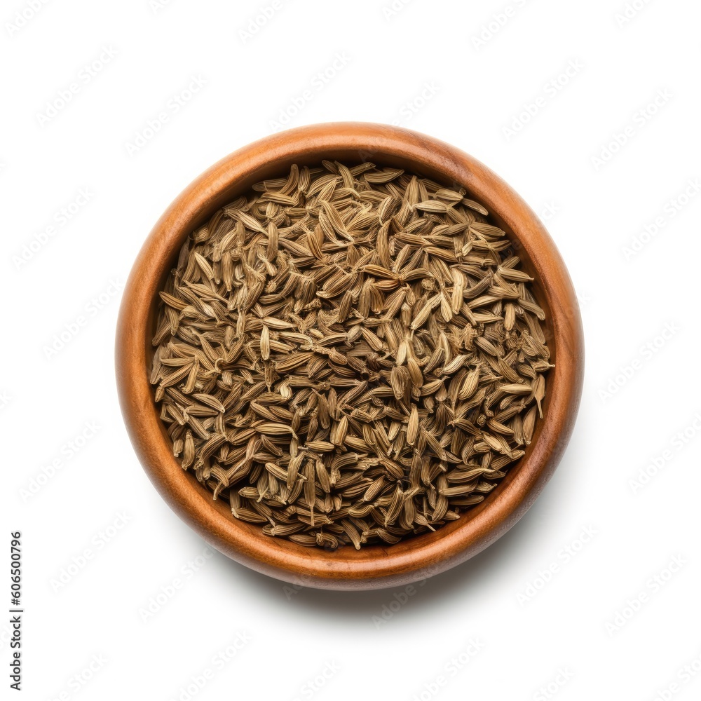 Cumin seeds isolated on white background. Generative AI Cumin seeds isolated on white background. Generative AI