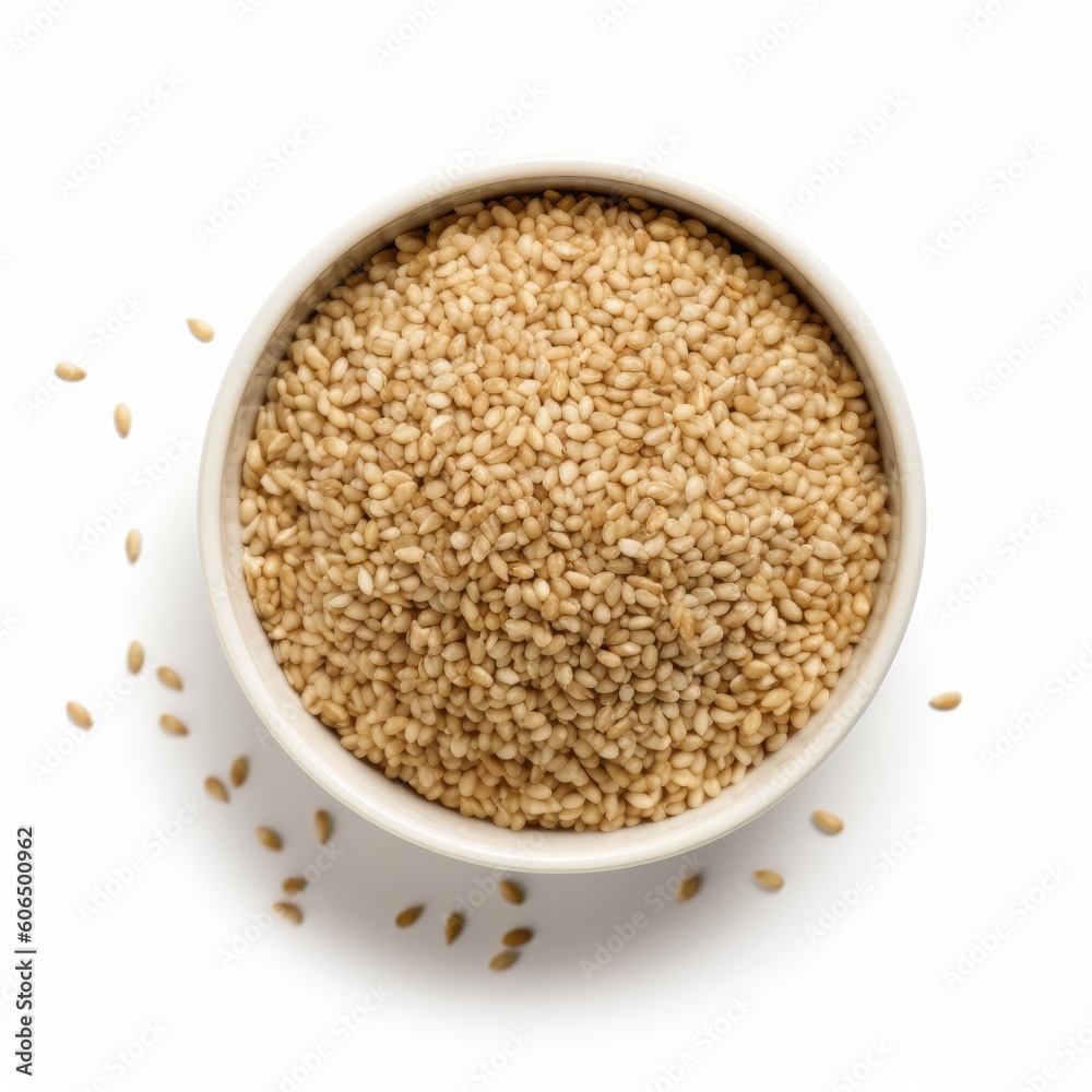 Sesame seeds isolated on white background. Generative AI Sesame seeds isolated on white background. Generative AI